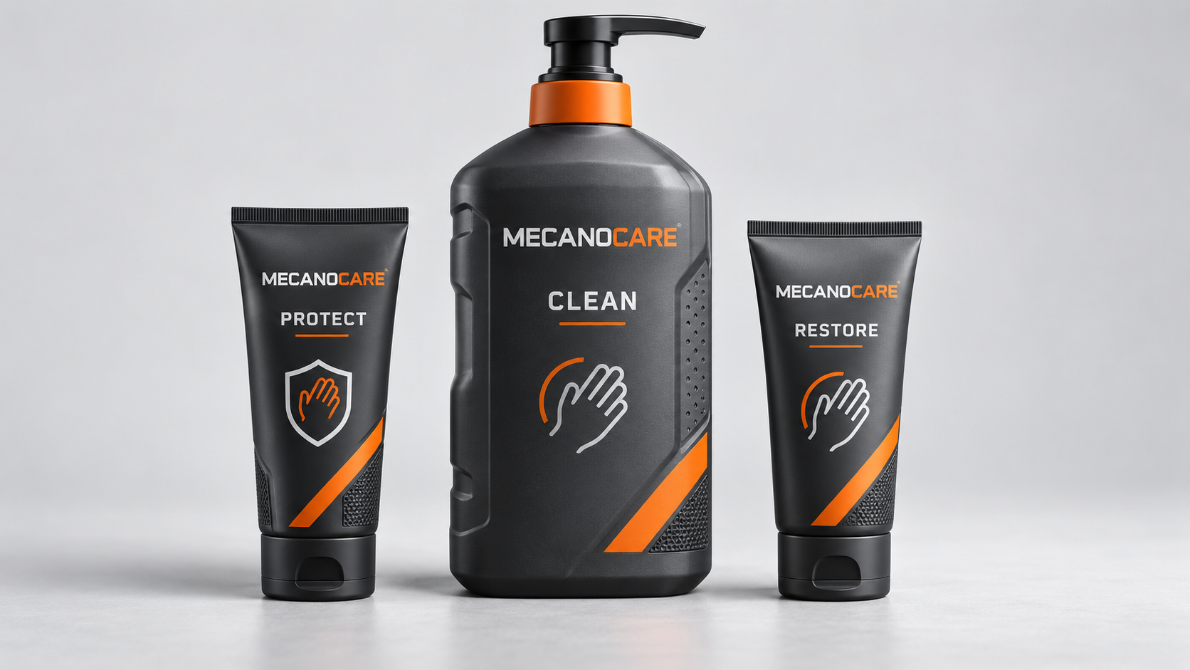 Gamme MecanoCare Skin Protection : Protect, Clean et Restore